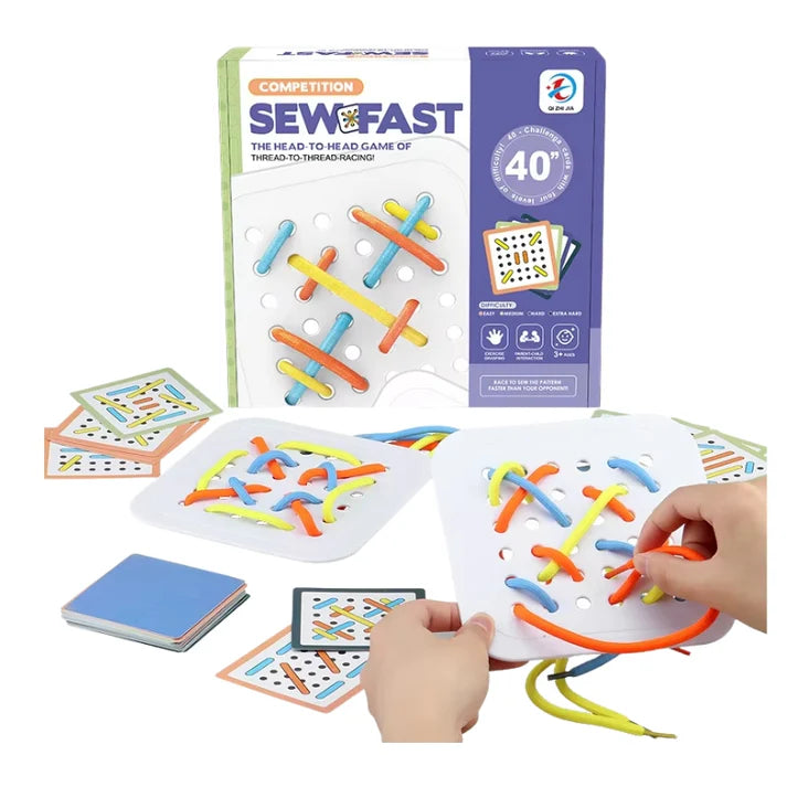 Montessori-Inspired Rope Threading Board Toy Game Set