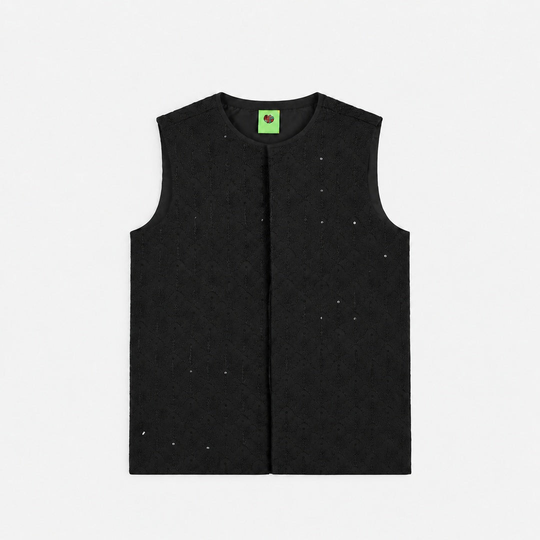 Infant Boys Poly Viscose Waistcoat (Charm)-BLACK