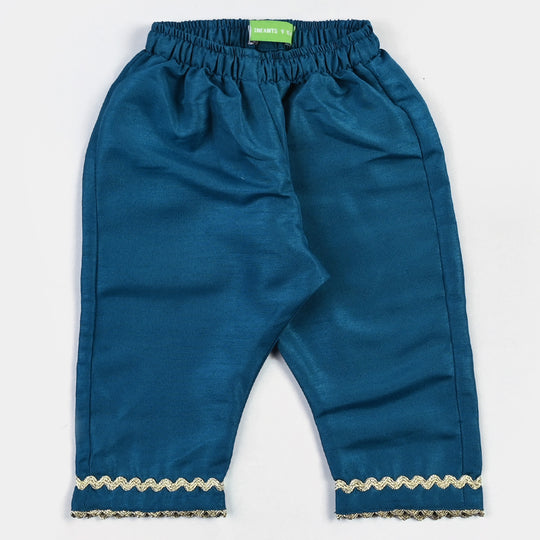 Infant Girls Raw Silk 2PC Suit Rani-Teal blue