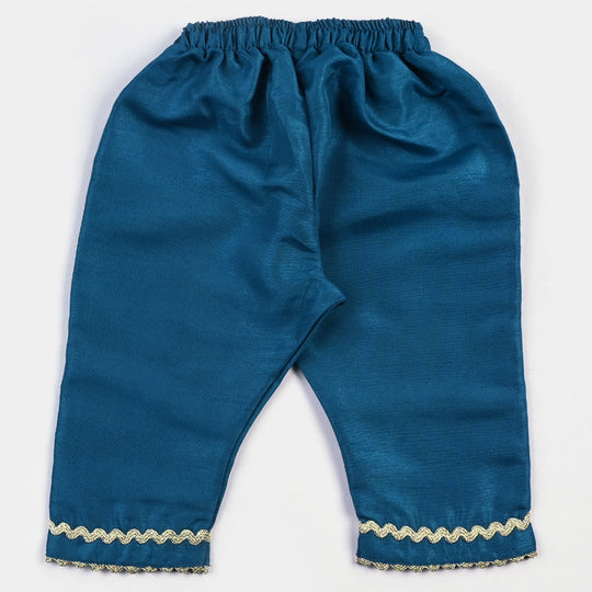 Infant Girls Raw Silk 2PC Suit Rani-Teal blue
