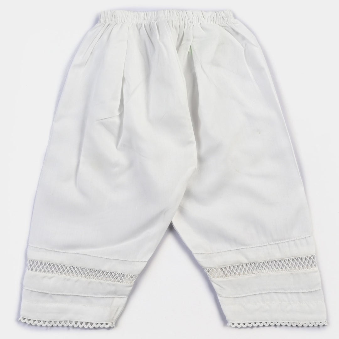Infant Girls Cotton Lace Shalwar-White