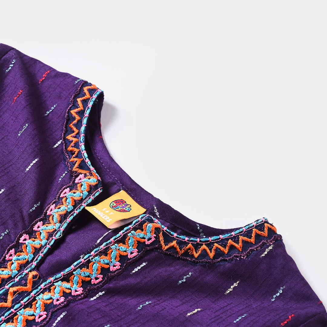 Girls Jacquard Emb Top Aztec Effect-Cadb.Purple