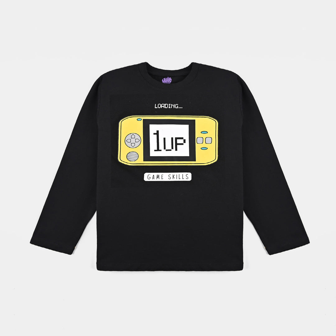 Boys Cotton Jersey T-Shirt F/S Loading-Jet-Black