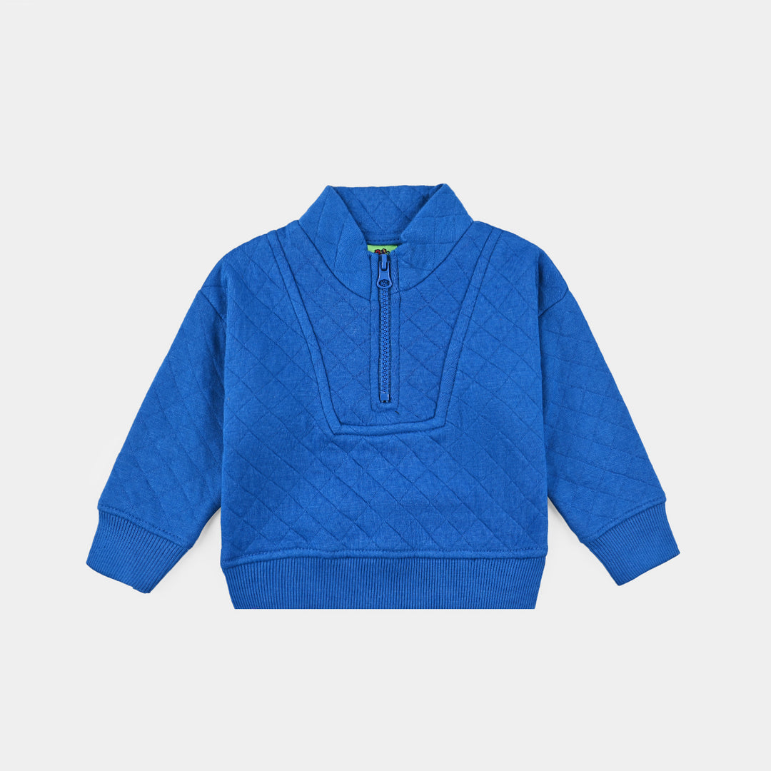 Infant Boys Quilted Suit (Velour) - Imperial Blue