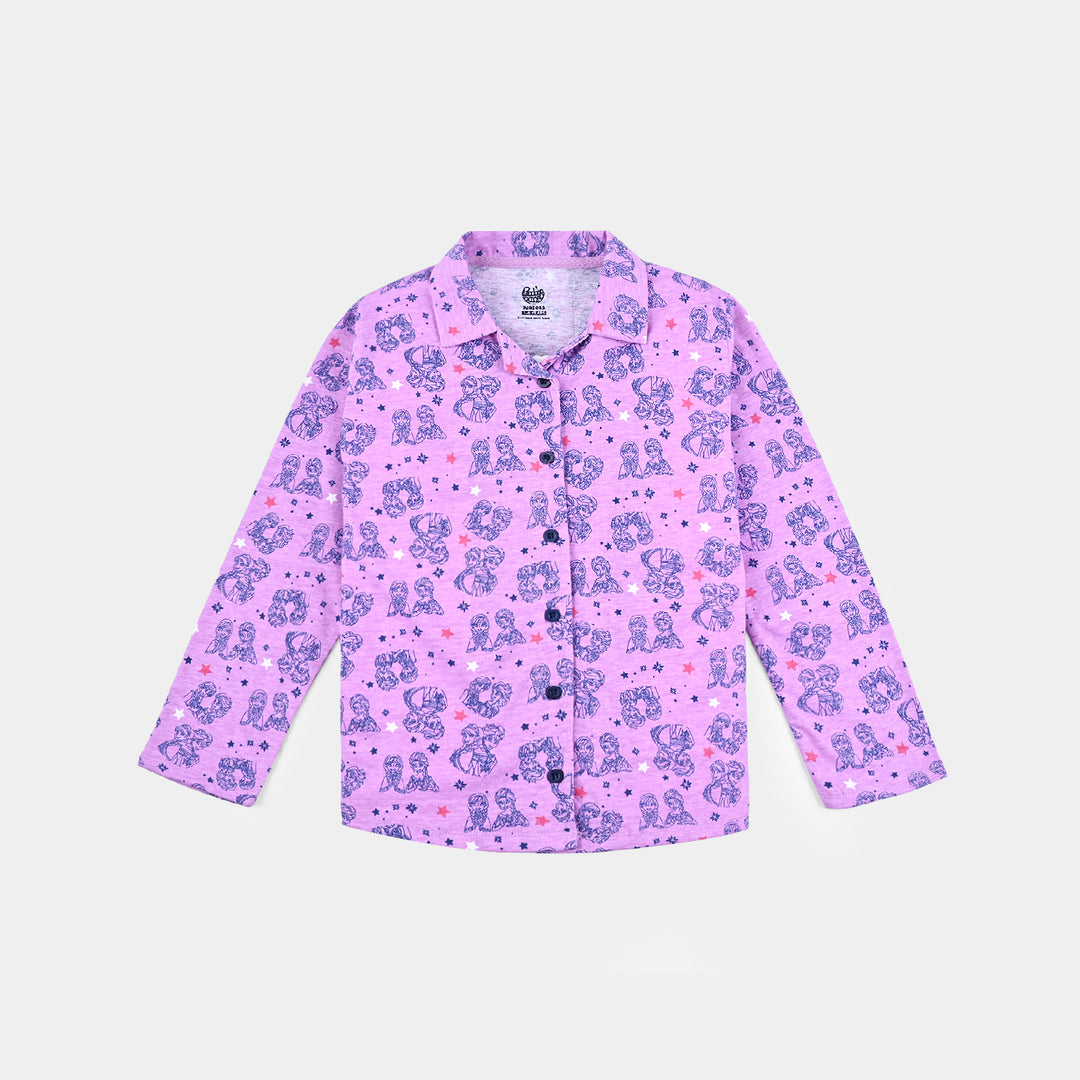 Girls Poly Cotton Knitted Night Suit