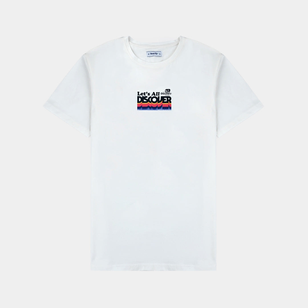 Teens Boys Lycra Jersey T-Shirt (Discover) - White