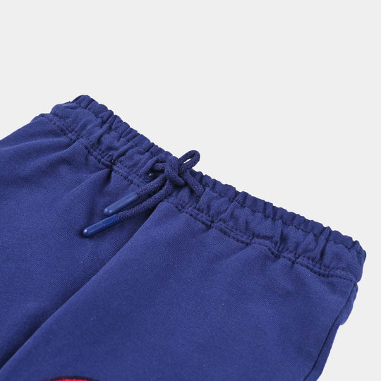 Infant Girls Cotton Terry Pajama (Rainbow) - Navy Blue
