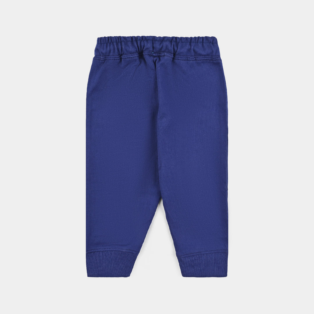 Infant Girls Cotton Terry Pajama (Rainbow) - Navy Blue