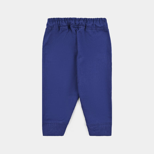 Infant Girls Cotton Terry Pajama (Rainbow) - Navy Blue