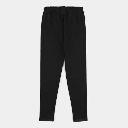 Girls Lycra Jersey Tights Basic-Black