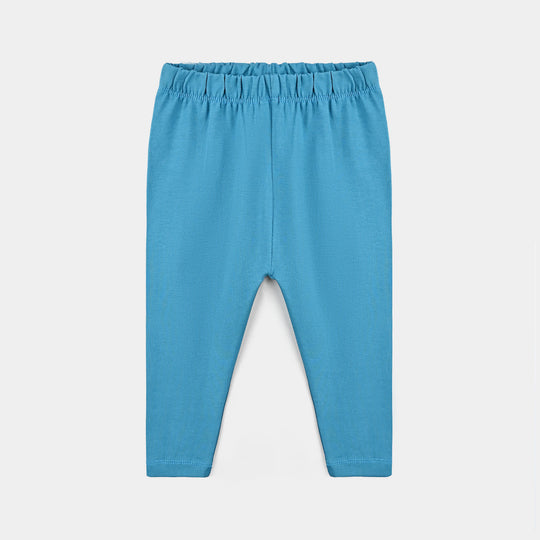 Infant Girls Lycra Jersey Basic Tights-Blue