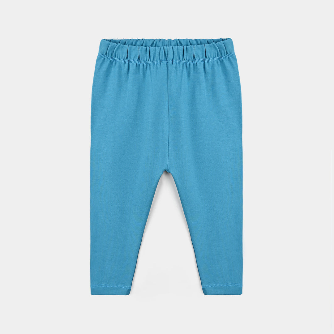 Infant Girls Lycra Jersey Basic Tights-Blue