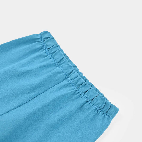 Infant Girls Lycra Jersey Basic Tights-Blue