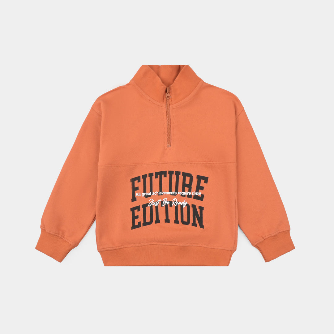 Boys Cotton Terry Sweatshirt Future Edition-Orange