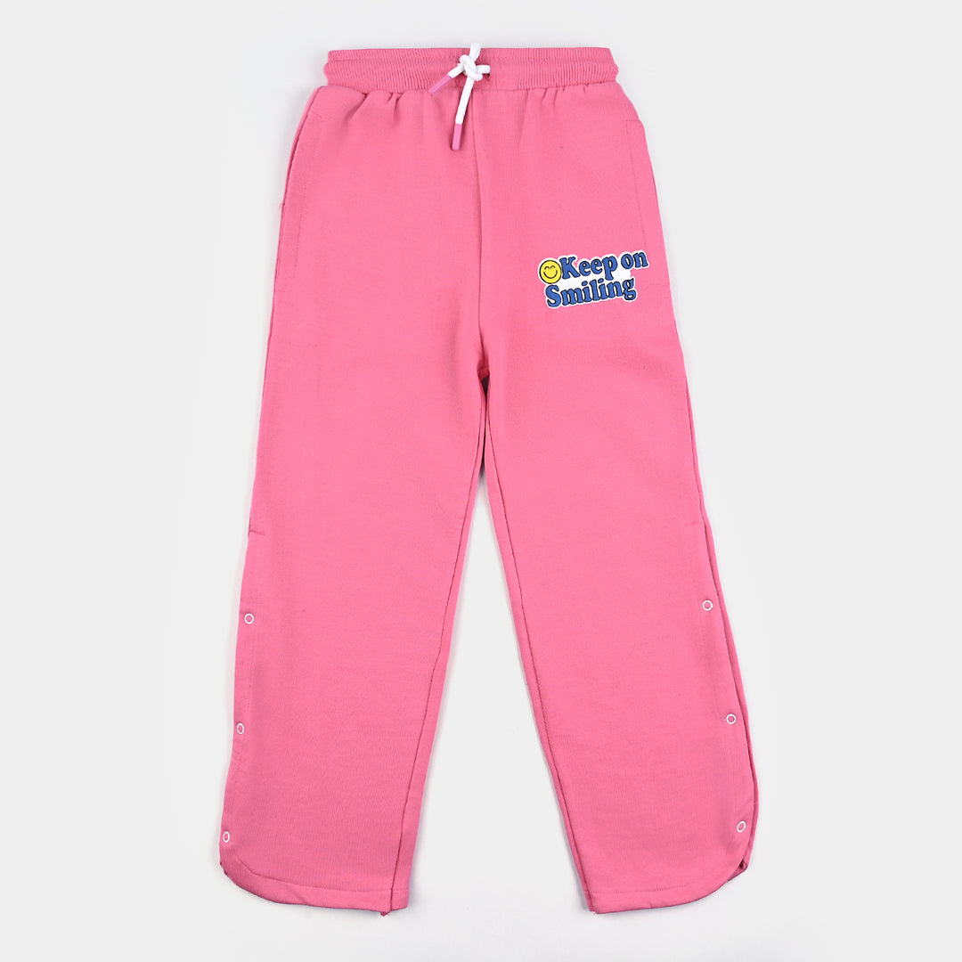 Girls Jersey/Terry Pyjama Keep On Smiling-Hot Pink