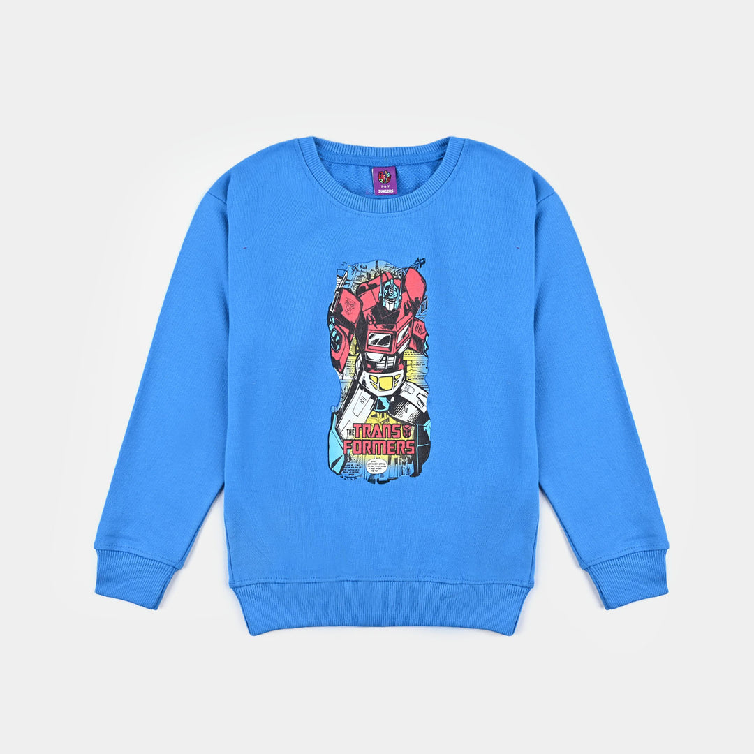 Boys Cotton Terry Sweatshirt-Blue