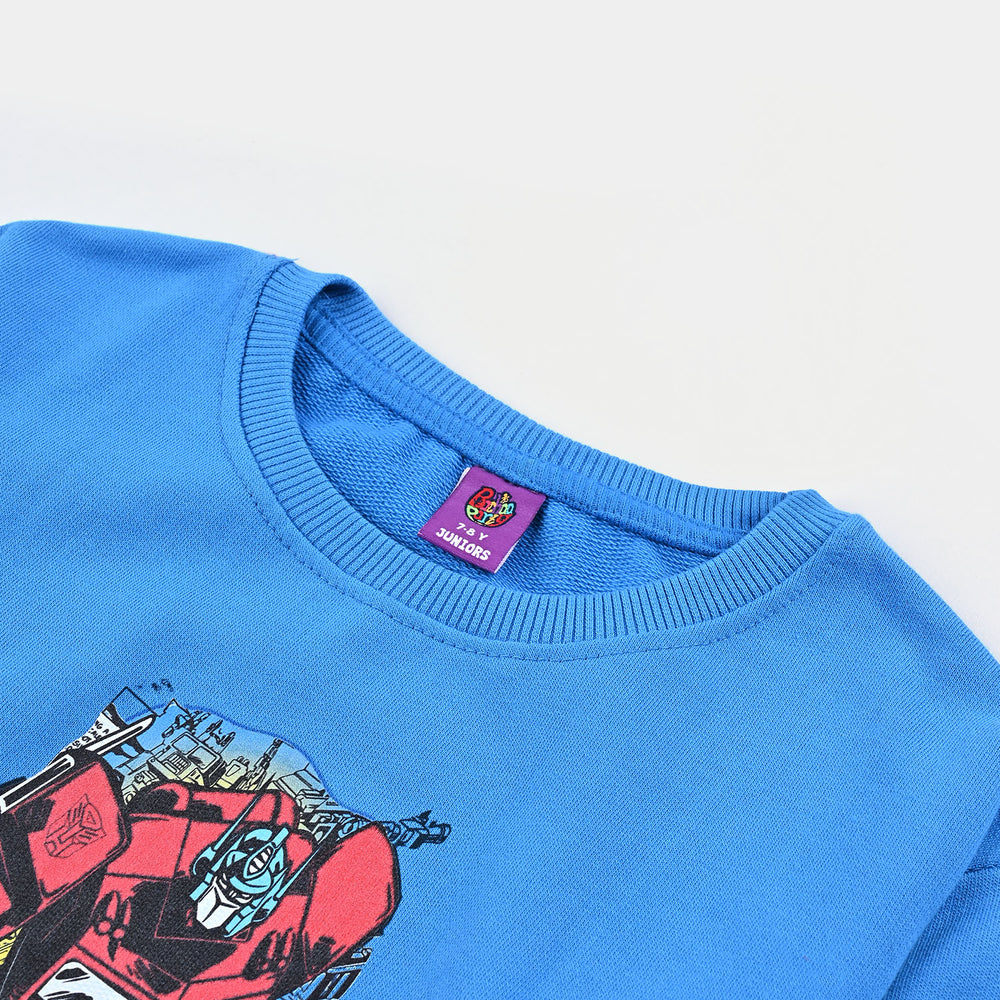 Boys Cotton Terry Sweatshirt-Blue