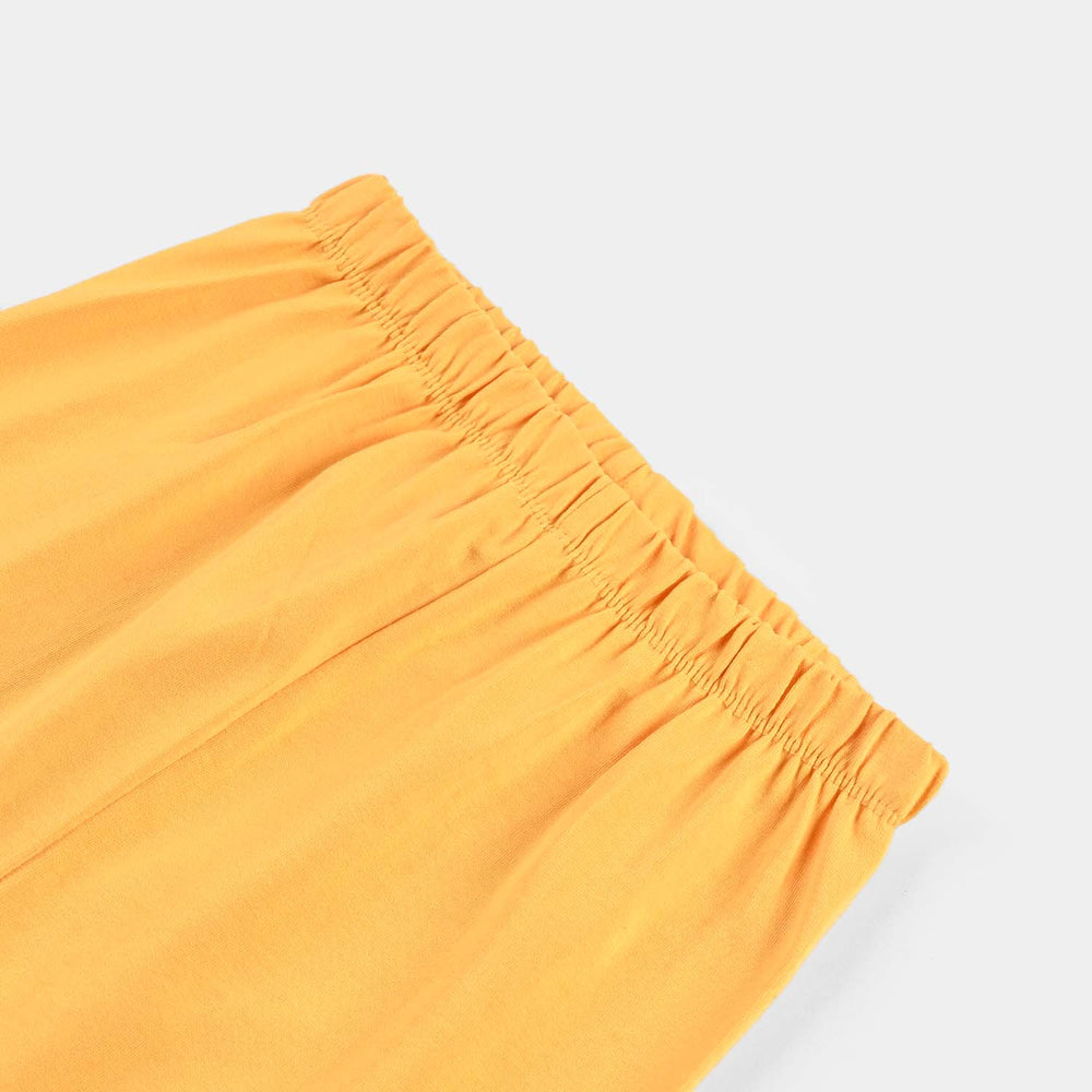 Girls Lycra Jersey Tights (Embroidered) - Yellow