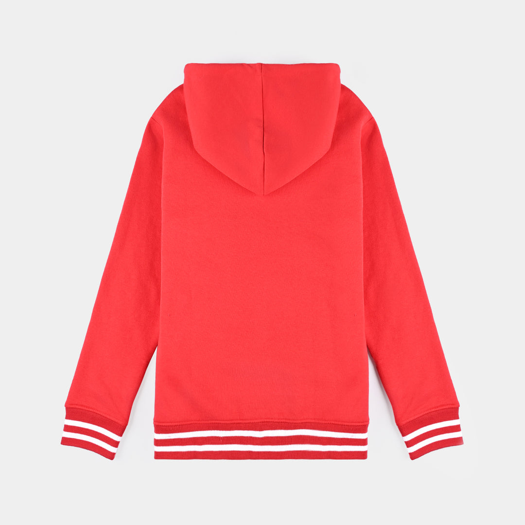 Boys Fleece Knitted Jacket Future-Racing Red