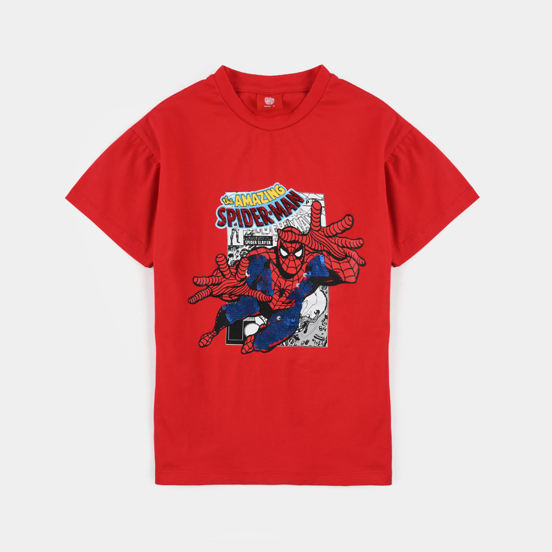 Boys Lycra Jersey T-Shirt Character -RED