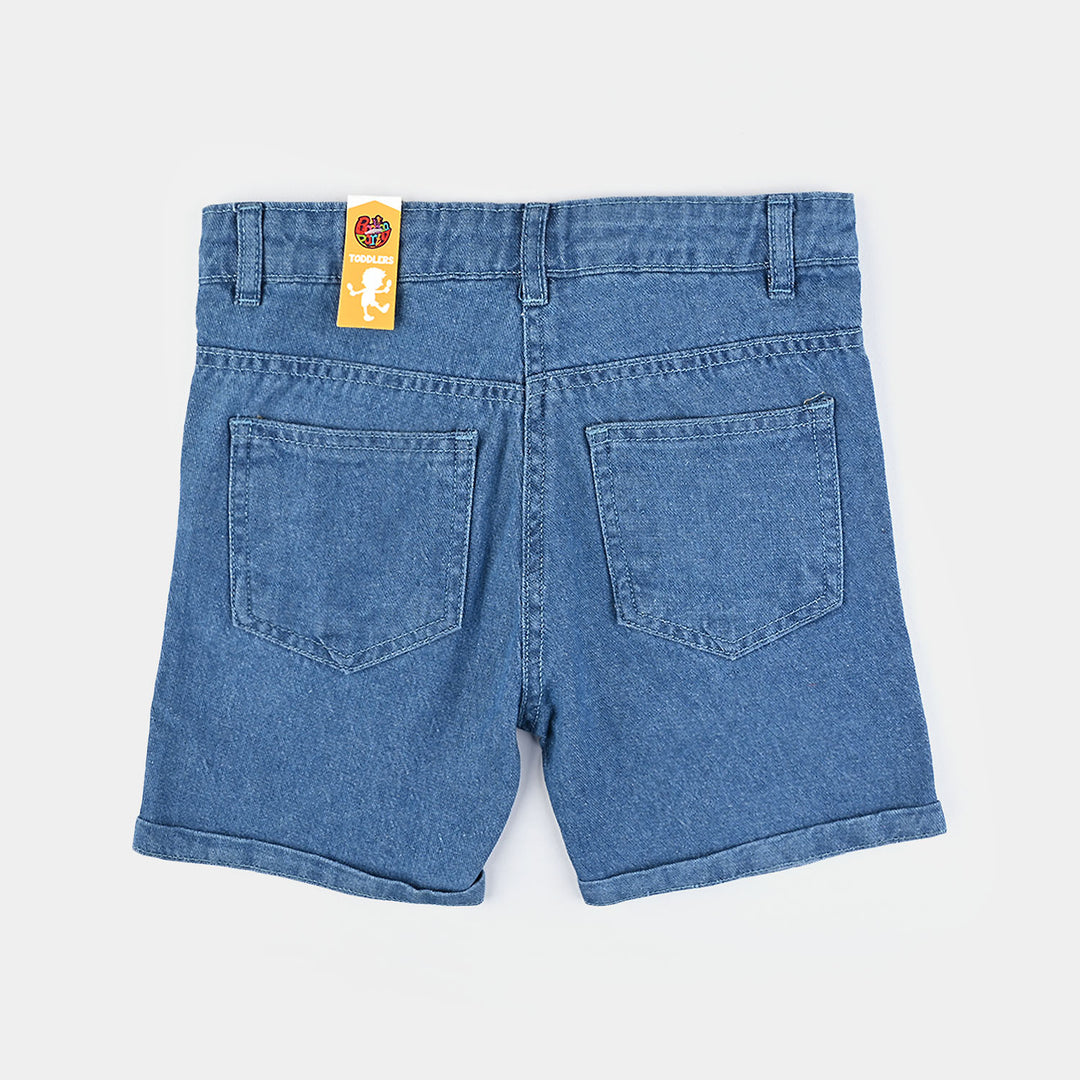Girls Denim Rigid Shorts - Mid Blue