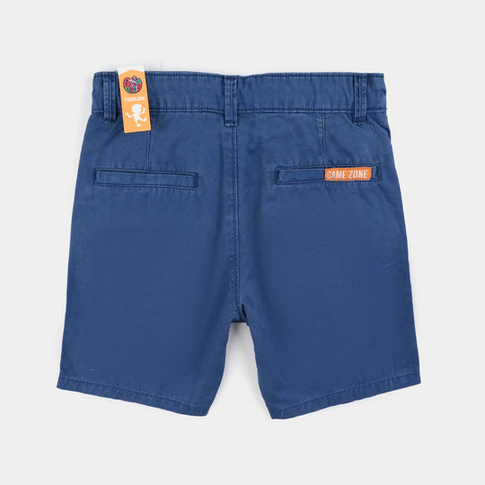 Boys Cotton Twill Short Game Zone-Blue