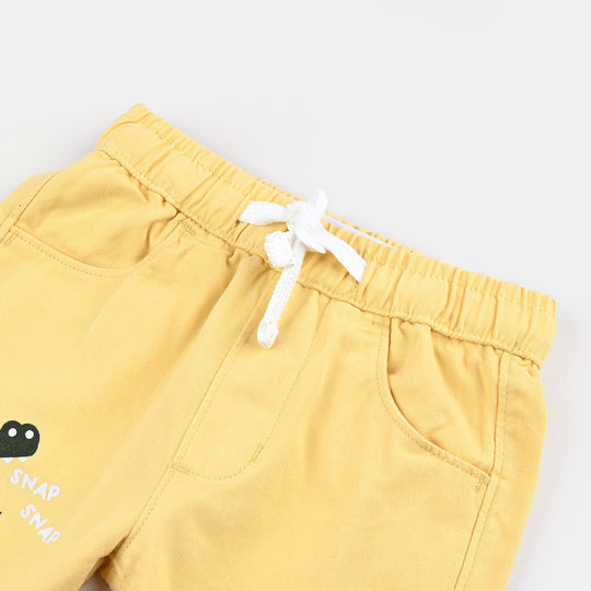 Infant Boys Cotton Twill Short Snap-Citrus