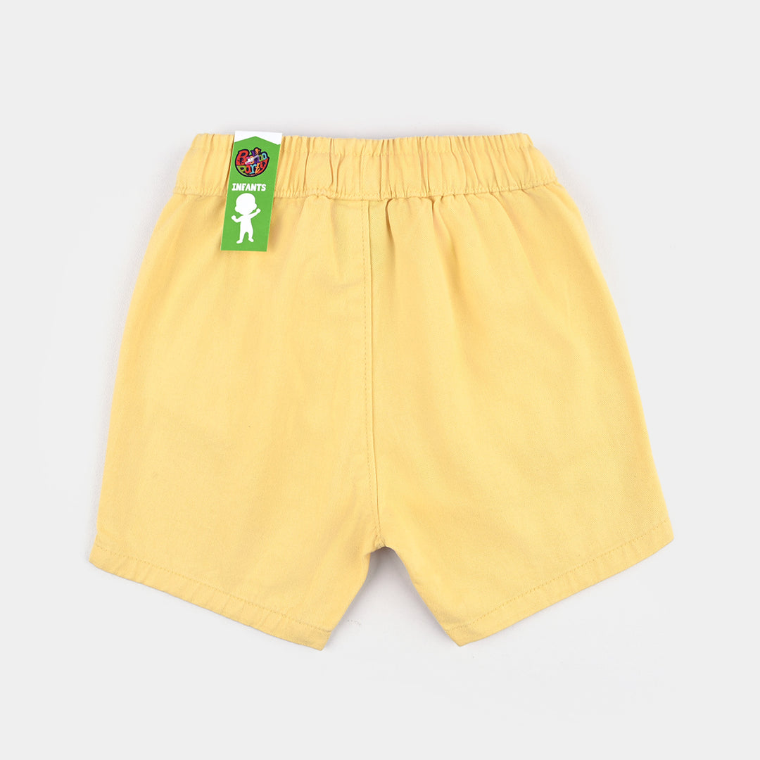 Infant Boys Cotton Twill Short Snap-Citrus