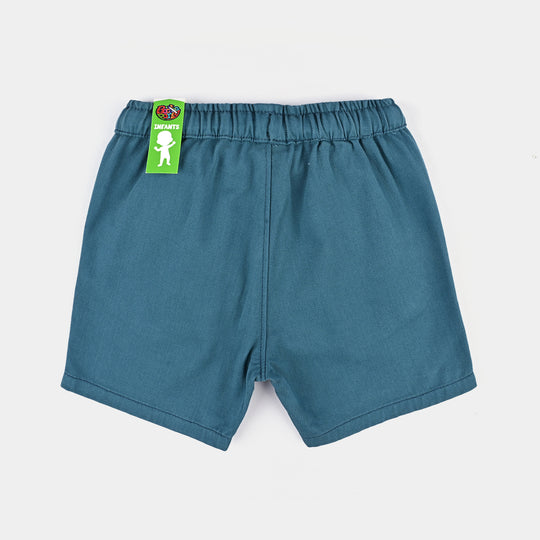 Infant Boys Cotton Twill Short Dino Croc-Blue