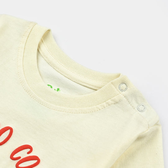 Infant Boys Cotton Jersey T-Shirt (HIPPO) - Lime/Yellow