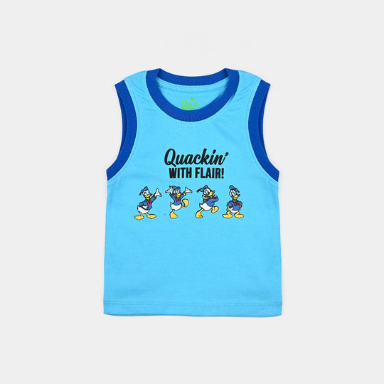 Infant Boys Cotton Jersey Sando (Quackin) - Blue