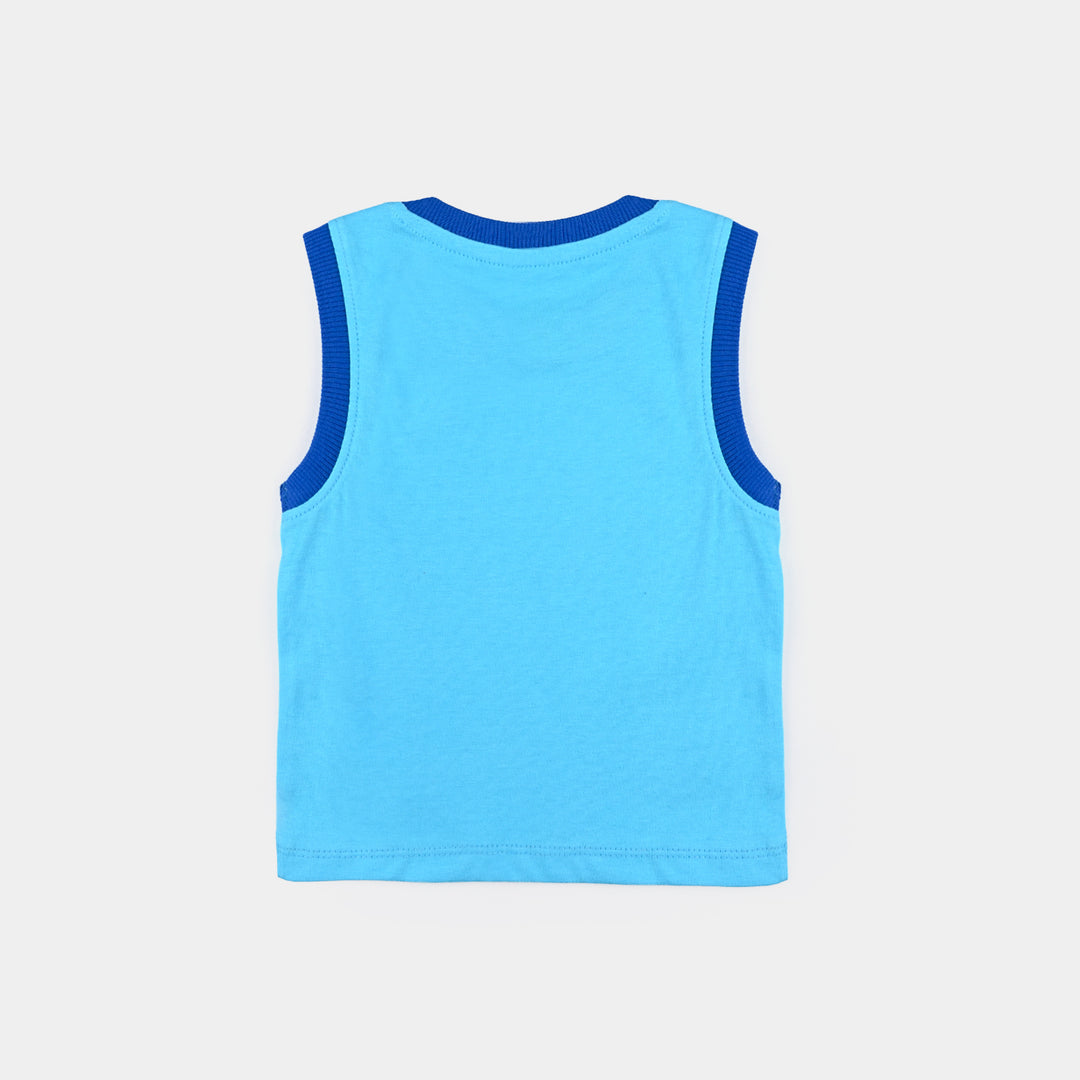 Infant Boys Cotton Jersey Sando (Quackin) - Blue