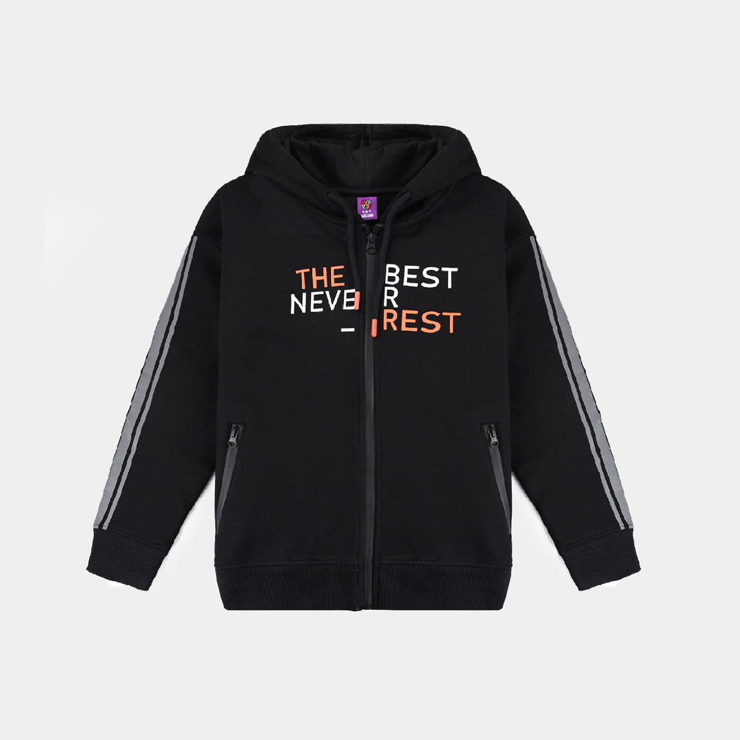 Boys Fleece Jacket The Best Never Rest-Jet Black