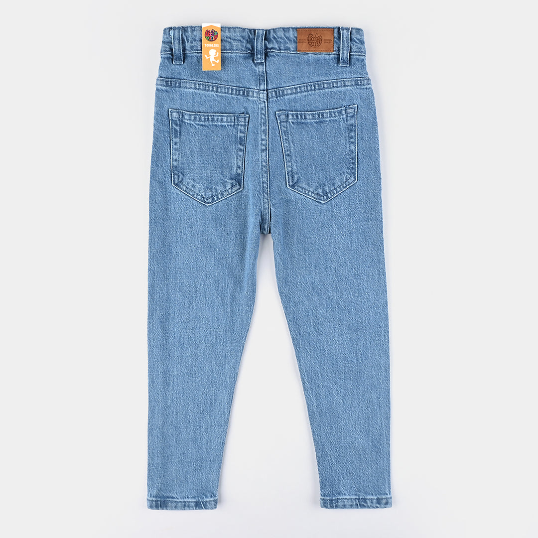 Girls Denim Stretch Pant Side Seams - Light Blue