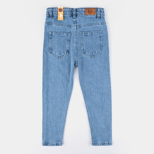 Girls Denim Stretch Pant Side Seams - Light Blue