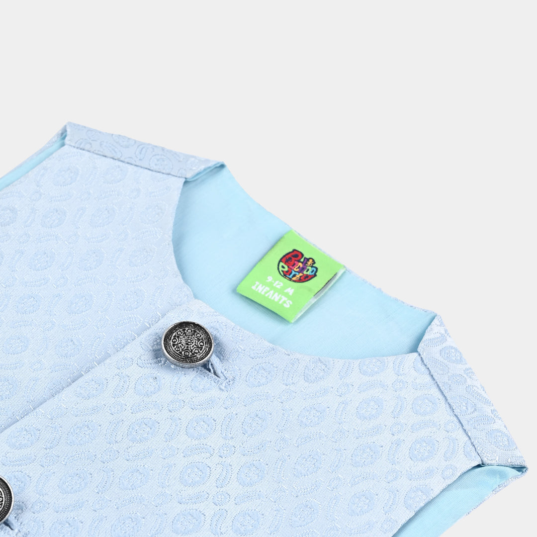 Infant Boys Poly Viscose Waistcoat - Light Blue