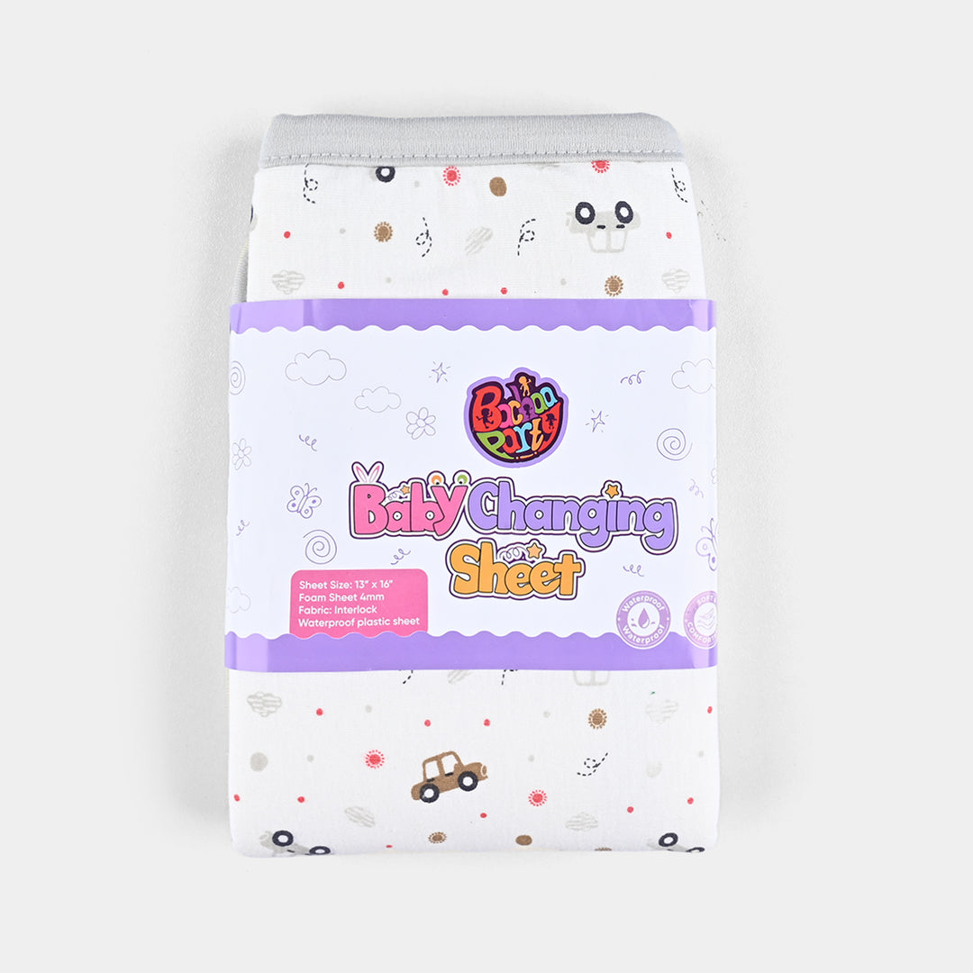 Baby Changing Sheet 13*16 Small Car | Light Grey -