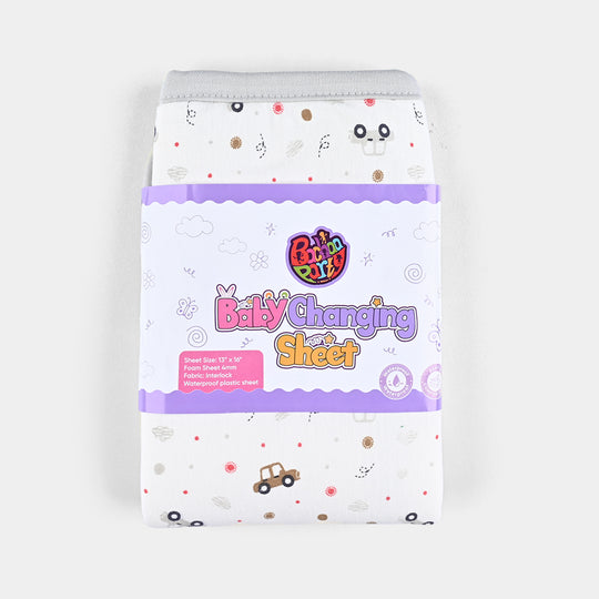 Baby Changing Sheet 13*16 Small Car | Light Grey -