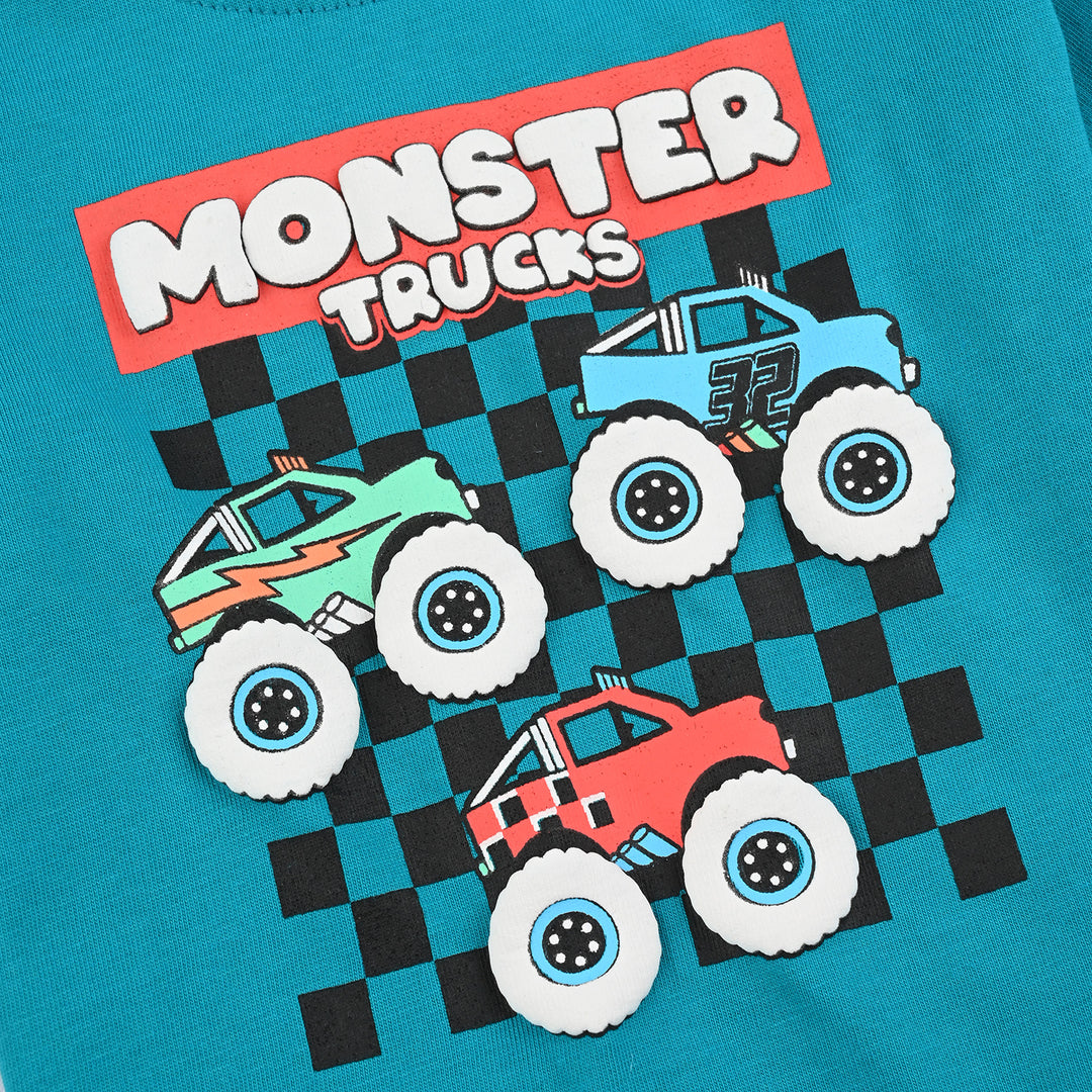 Infant Boys Cotton Jersey T-Shirt Monster Truck