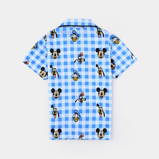 Infant Boys Poly cotton Jersey Night Suit All over Print - Blue