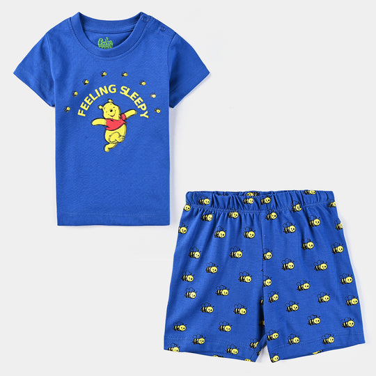 Infant Boys Poly Cotton Jersey Night Suit FEELING SLEEPY-C.Blue