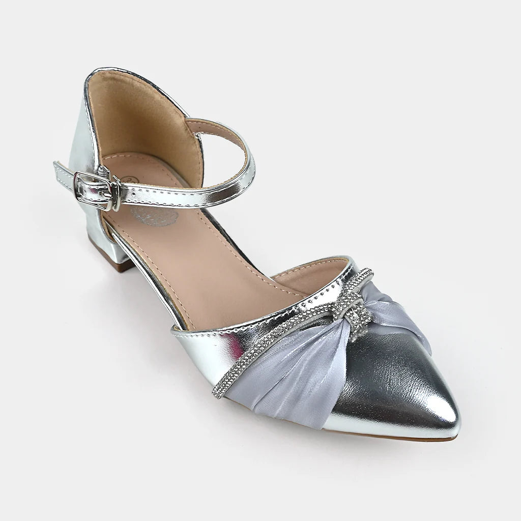 Girls Pumps Heels 104-8-SILVER
