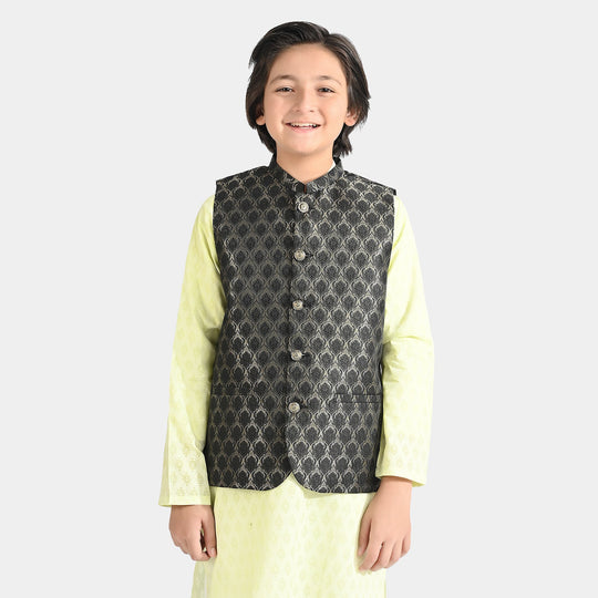 Boys Poly Viscose Waistcoat - Black