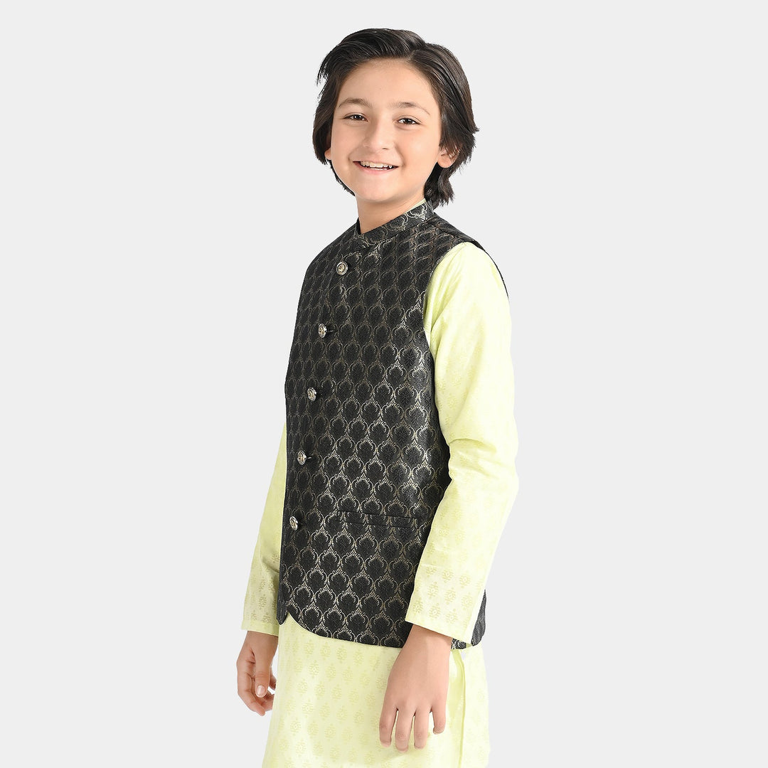 Boys Poly Viscose Waistcoat - Black