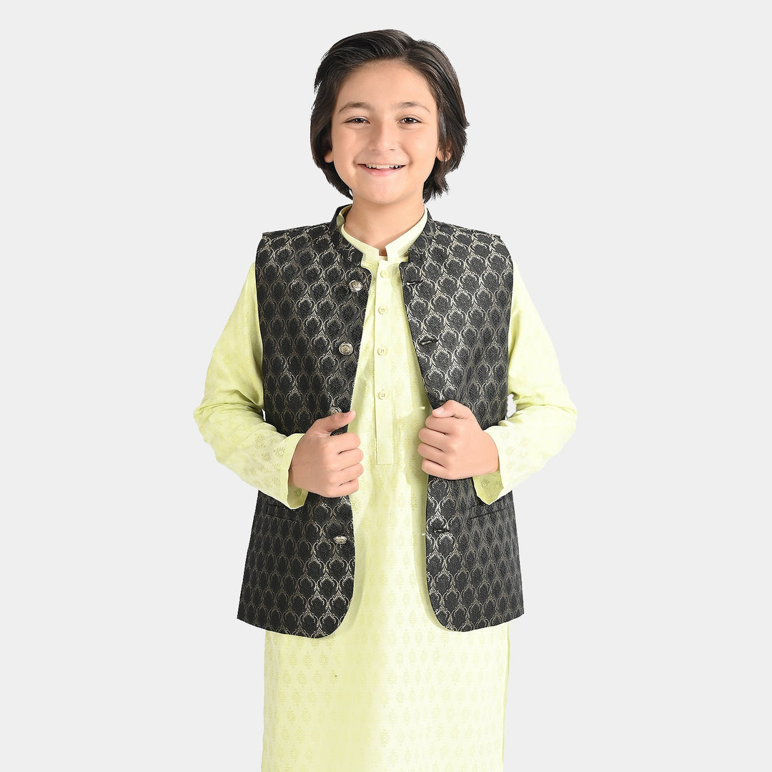 Boys Poly Viscose Waistcoat - Black