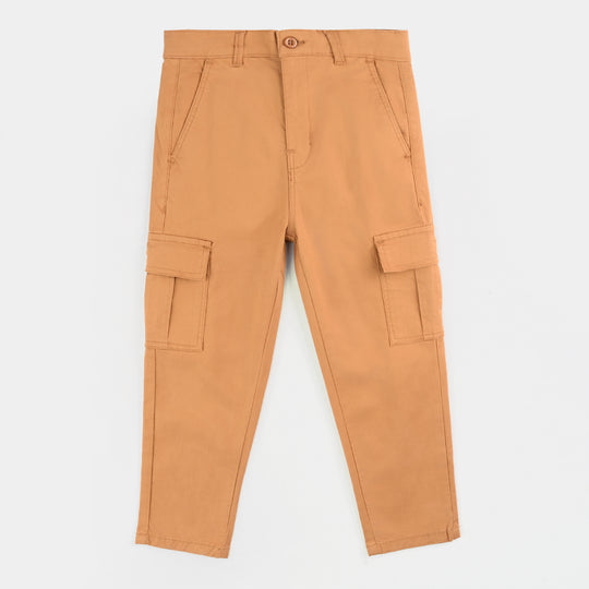 Boys Cotton Twill Pant Original-BROWN