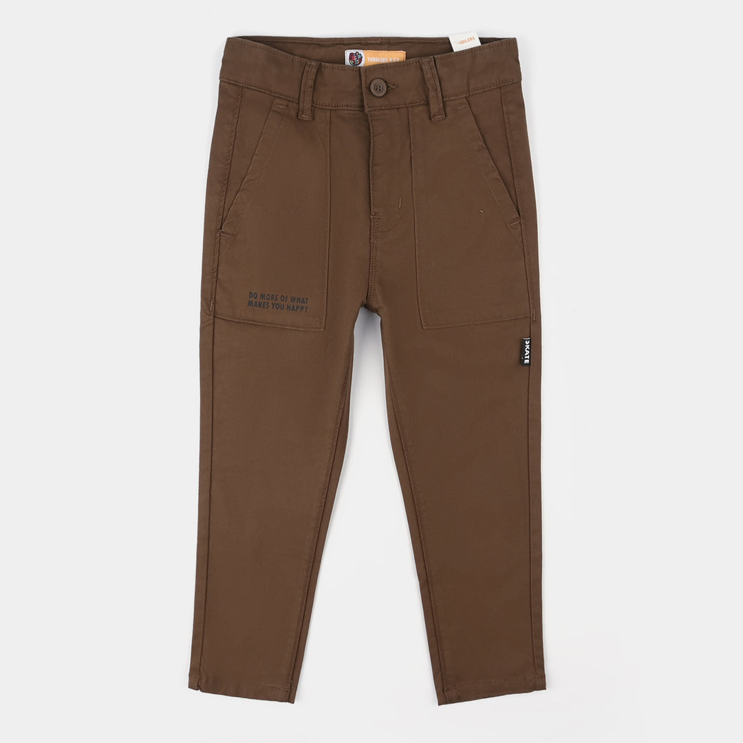 Boys Cotton Twill Pant Skate-BROWN