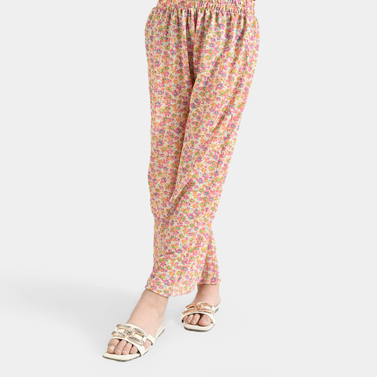 Girls Chiffon Culottes (Floral) - Multi
