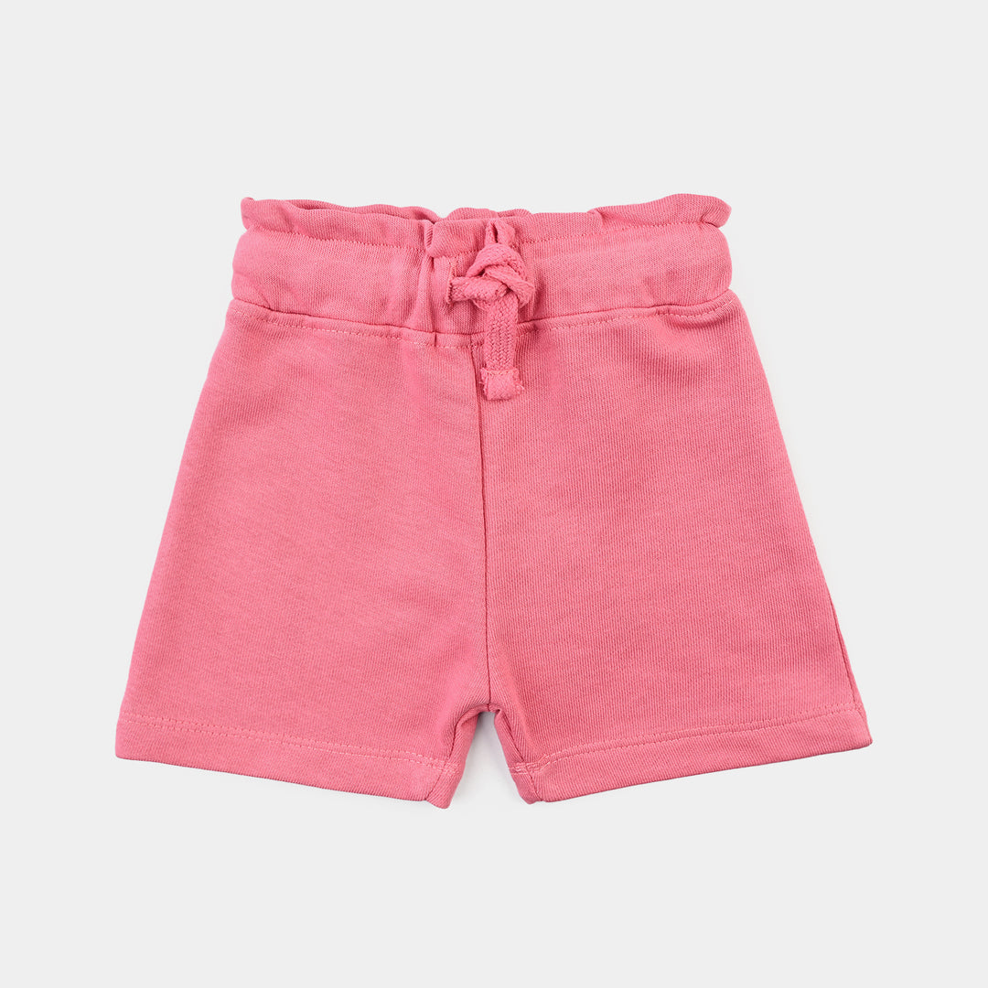 Infant Girls Cotton Terry Short Shorts - Hot Pink