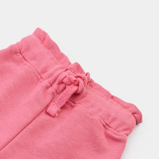 Infant Girls Cotton Terry Short Shorts - Hot Pink